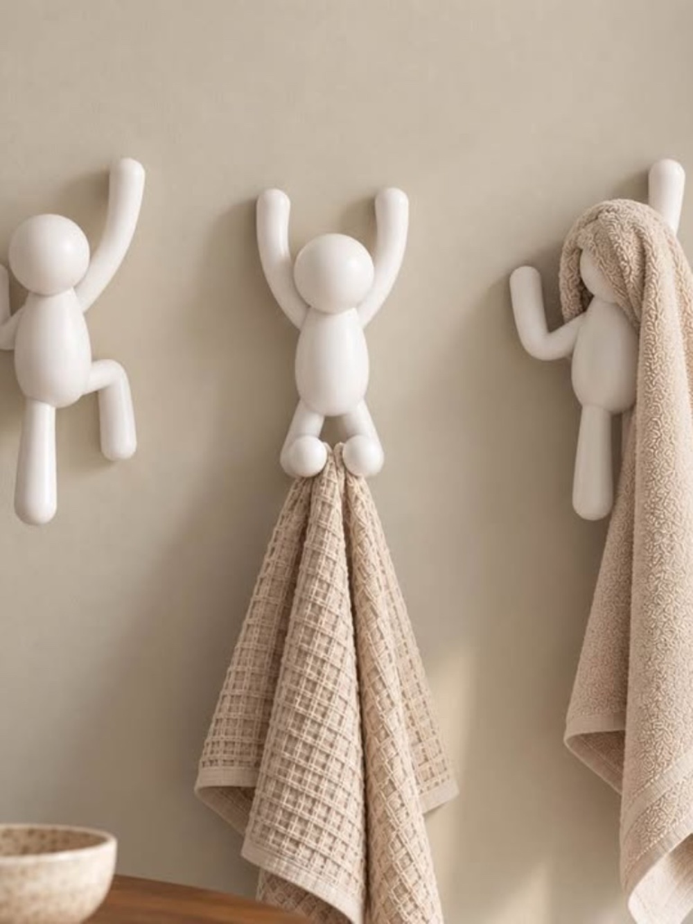 White Buddy Wall Hooks Kids Room Organizer Mud Room Hooks